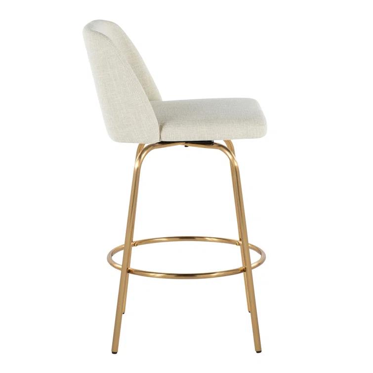 Toriano Swivel Upholstered Counter Stool with Metal Frame (Set of 2)