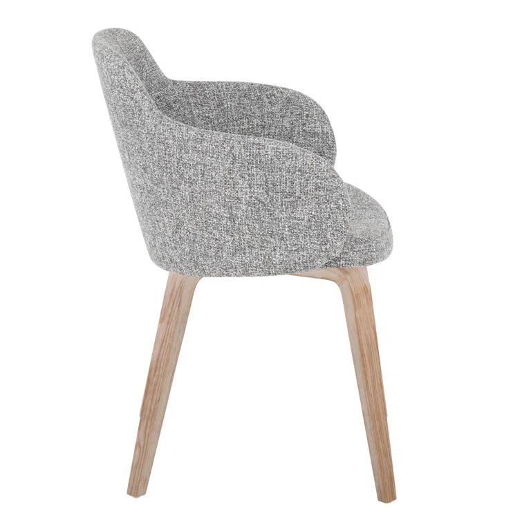 Boyne Contemporary Dining/Accent Chair In Whitewashed Wood And Cream Noise Fabric - Set Of 2 (Set of 2)