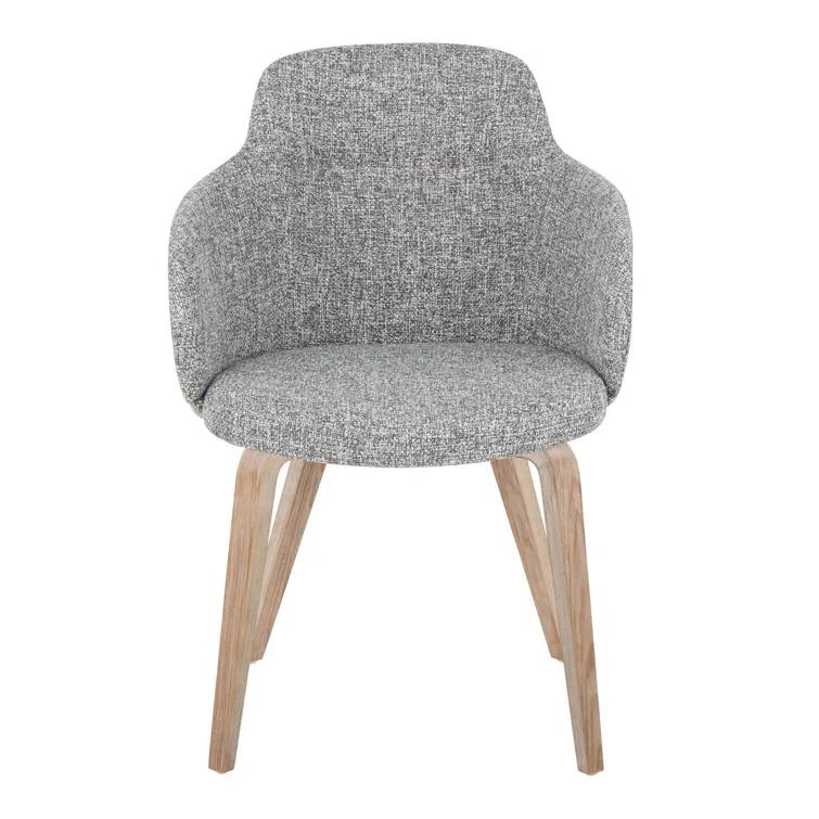Boyne Contemporary Dining/Accent Chair In Whitewashed Wood And Cream Noise Fabric - Set Of 2 (Set of 2)