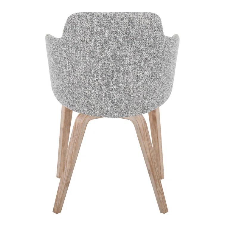 Boyne Contemporary Dining/Accent Chair In Whitewashed Wood And Cream Noise Fabric - Set Of 2 (Set of 2)