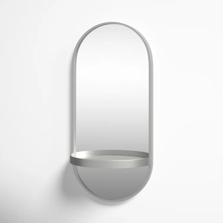 Lumi Metal Flat Mirror with Shelves