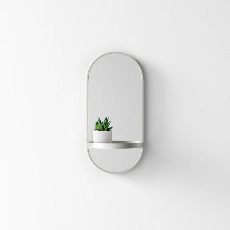 Lumi Metal Flat Mirror with Shelves
