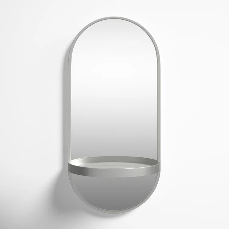 Lumi Metal Flat Mirror with Shelves