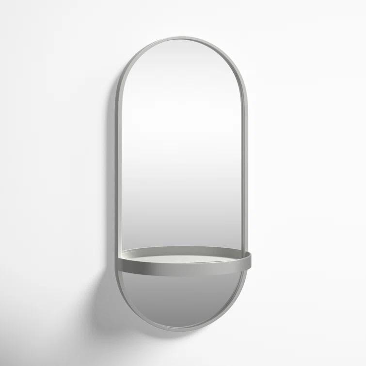 Lumi Metal Flat Mirror with Shelves