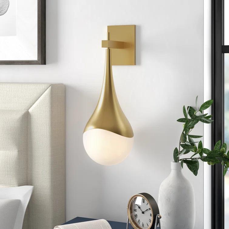 Algiers Single Light Glass Steel Dimmable Armed Sconce