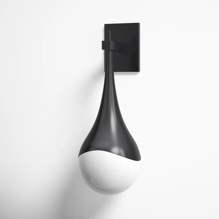 Algiers Single Light Glass Steel Dimmable Armed Sconce