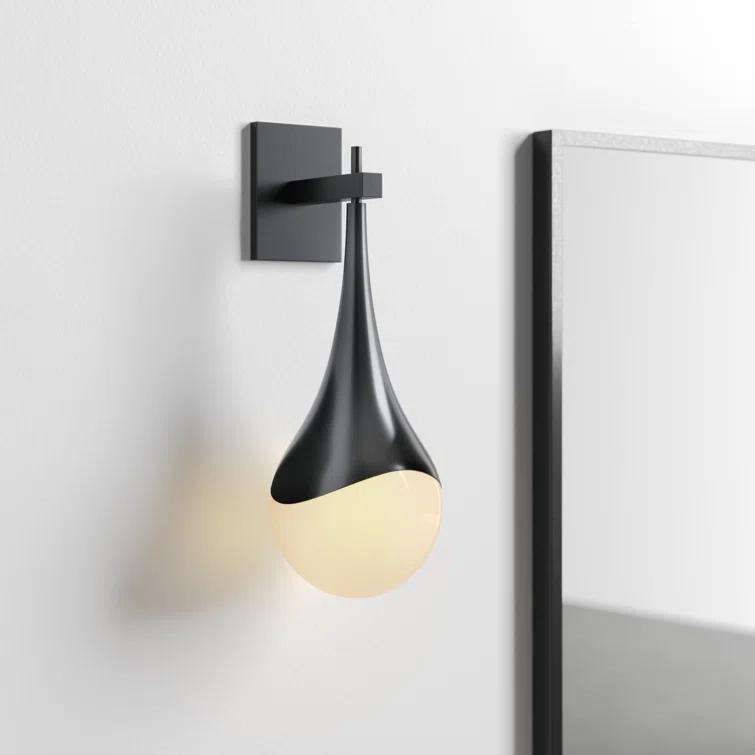 Algiers Single Light Glass Steel Dimmable Armed Sconce