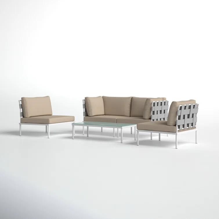 Carmine 5-piece Outdoor Patio Aluminum Sectional Sofa Set