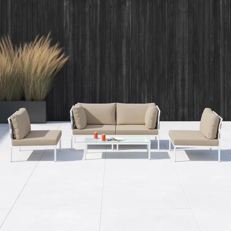 Carmine 5-piece Outdoor Patio Aluminum Sectional Sofa Set