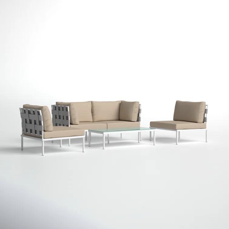Carmine 5-piece Outdoor Patio Aluminum Sectional Sofa Set