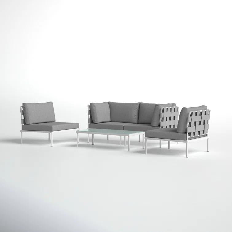 Carmine 5-piece Outdoor Patio Aluminum Sectional Sofa Set