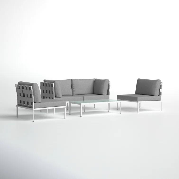 Carmine 5-piece Outdoor Patio Aluminum Sectional Sofa Set