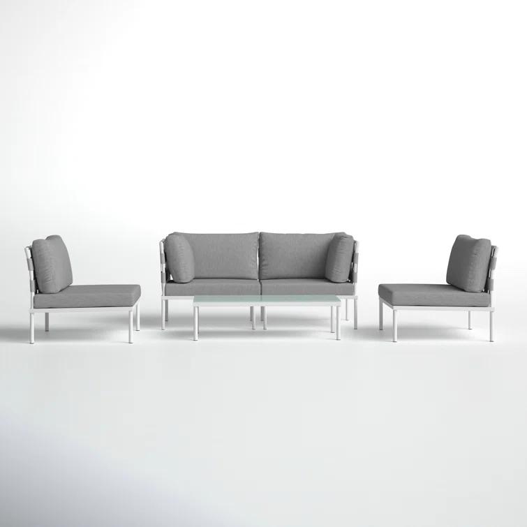 Carmine 5-piece Outdoor Patio Aluminum Sectional Sofa Set