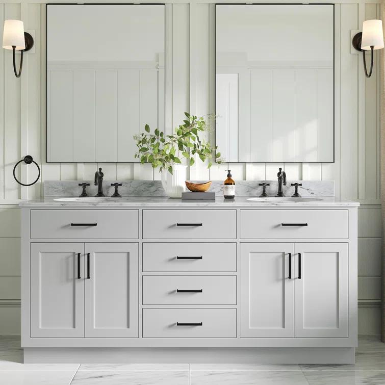 Ariel T072d-Bc Hepburn 72" Double Free Standing Vanity Cabinet Only - Grey