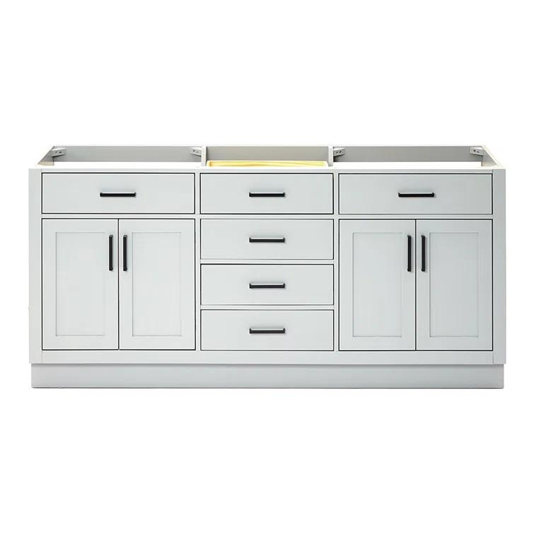 Ariel T072d-Bc Hepburn 72" Double Free Standing Vanity Cabinet Only - Grey
