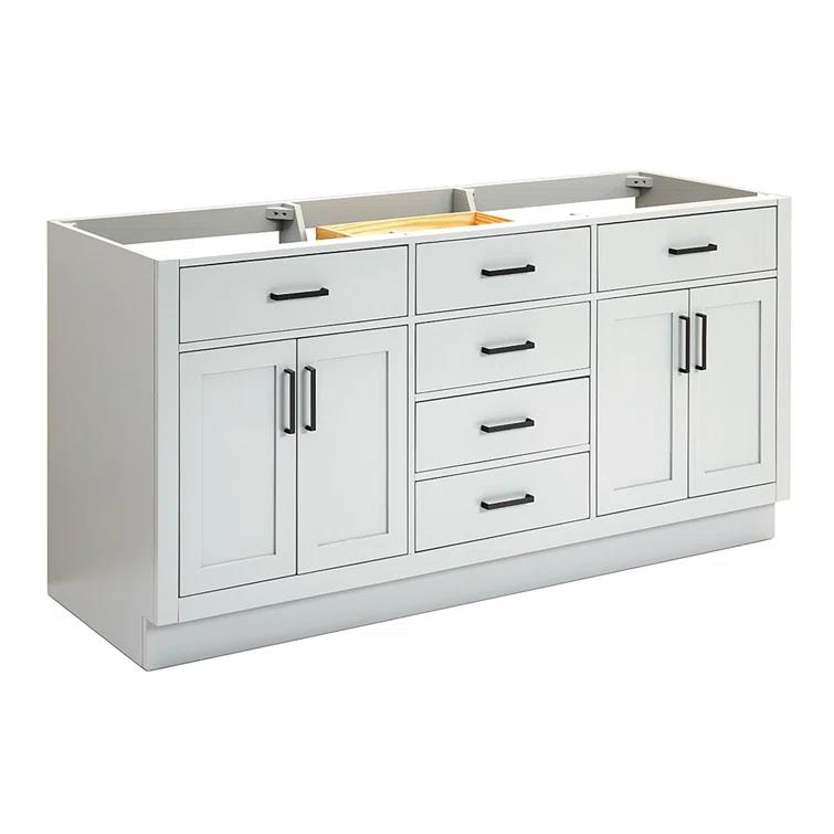 Ariel T072d-Bc Hepburn 72" Double Free Standing Vanity Cabinet Only - Grey