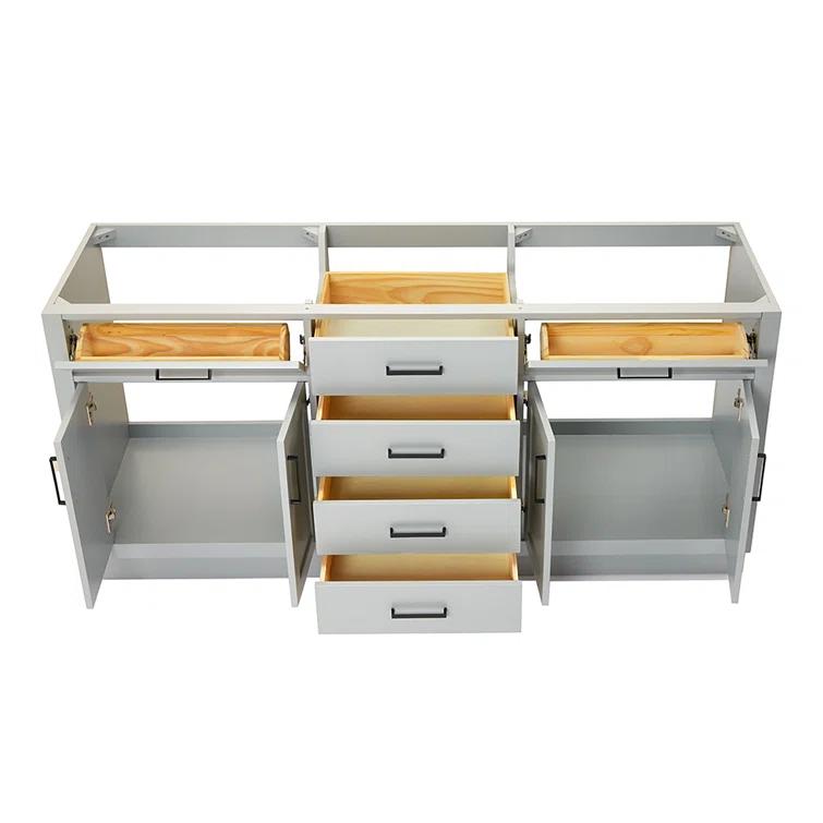 Ariel T072d-Bc Hepburn 72" Double Free Standing Vanity Cabinet Only - Grey