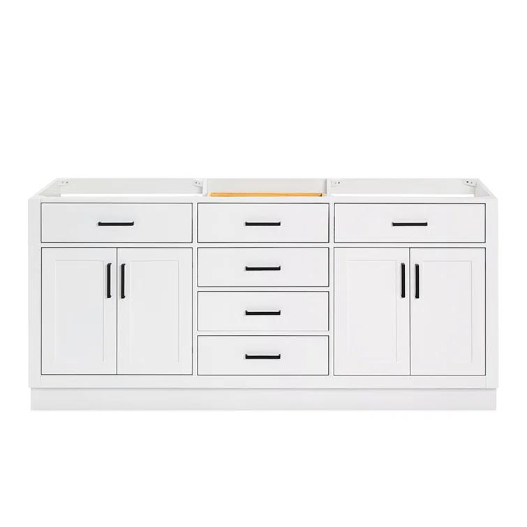 Ariel T072d-Bc Hepburn 72" Double Free Standing Vanity Cabinet Only - White