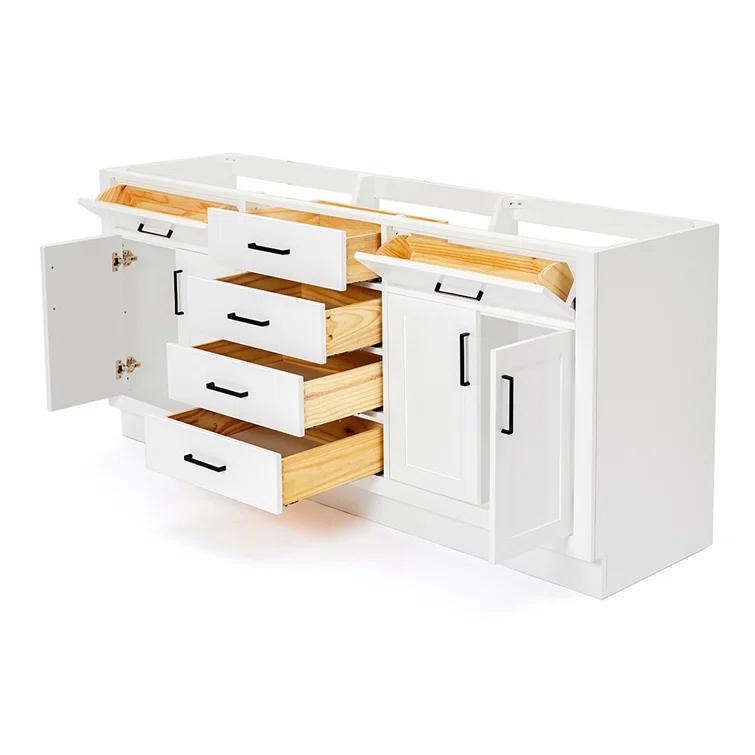 Ariel T072d-Bc Hepburn 72" Double Free Standing Vanity Cabinet Only - White