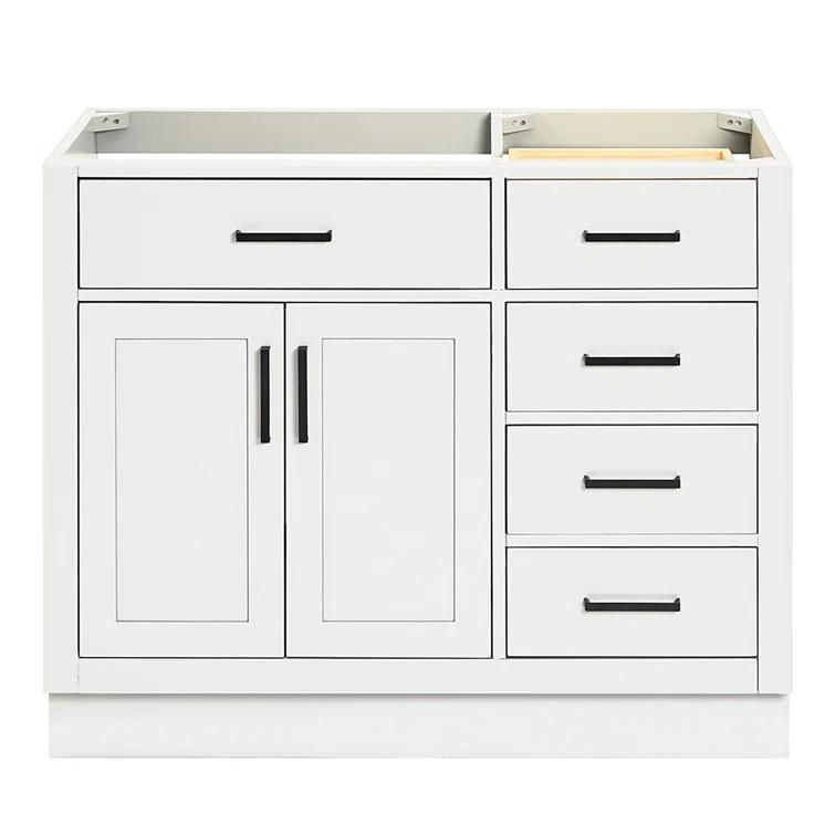 Ariel T042s-L-Bc Hepburn 42" Single Free Standing Vanity Cabinet Only - White