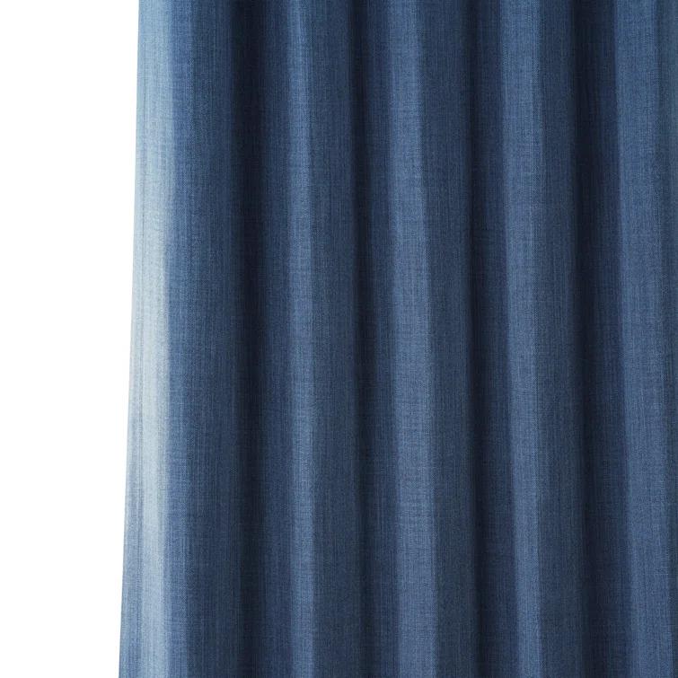 Ottis Textured Faux Linen Rod Pocket Room Darkening Curtains for Bedroom & Living Room Curtains - Single Panel Drapes