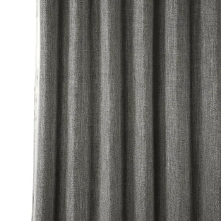 Ottis Textured Faux Linen Rod Pocket Room Darkening Curtains for Bedroom & Living Room Curtains - Single Panel Drapes