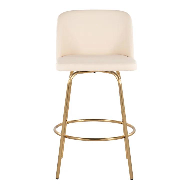 Swivel Upholstered Counter Stool with Metal Frame