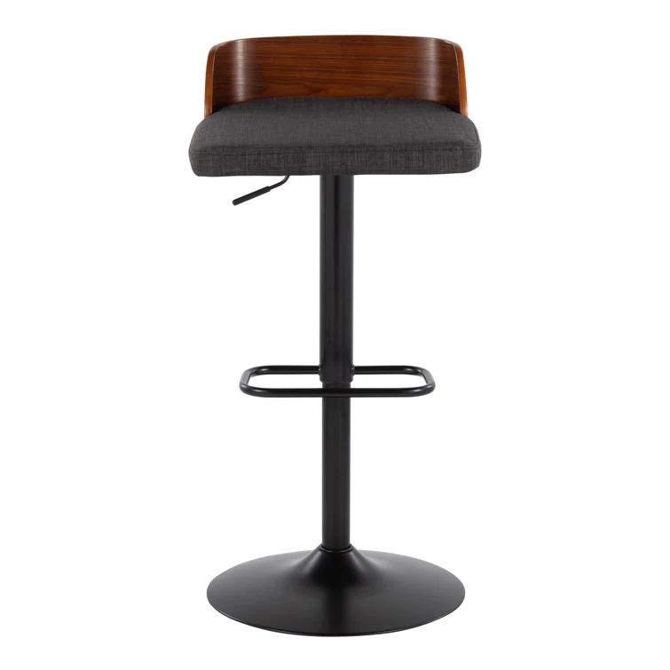 Swivel Upholstered Adjustable Height Counter Stool with Metal Frame