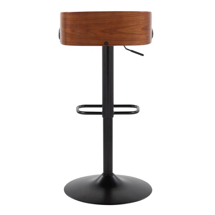 Swivel Upholstered Adjustable Height Counter Stool with Metal Frame