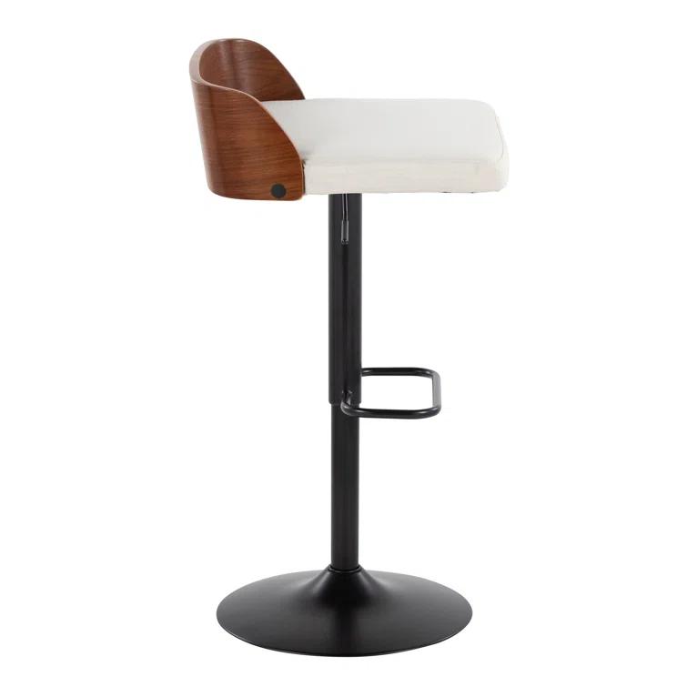 Swivel Upholstered Adjustable Height Counter Stool with Metal Frame