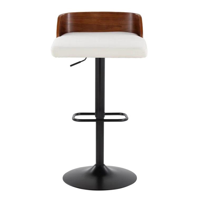 Swivel Upholstered Adjustable Height Counter Stool with Metal Frame