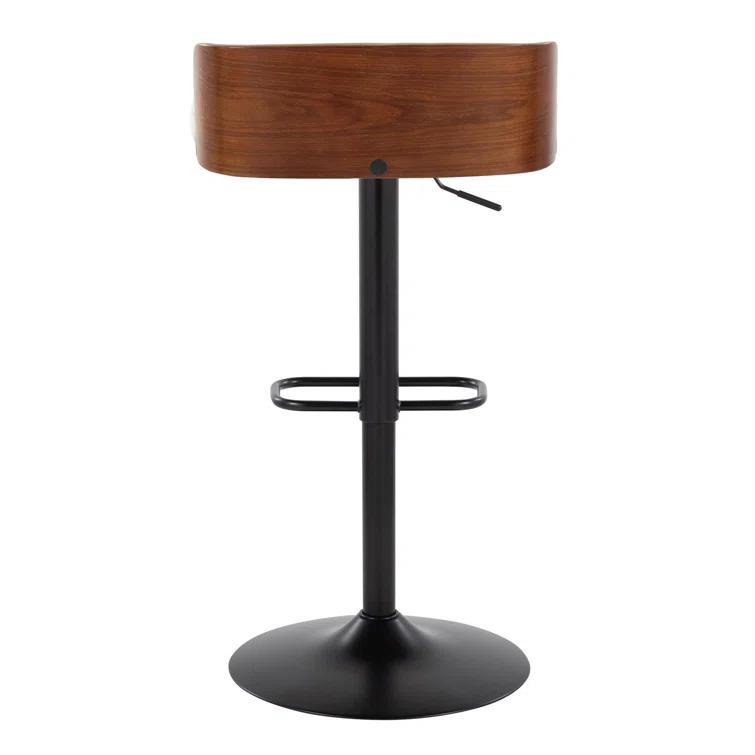 Swivel Upholstered Adjustable Height Counter Stool with Metal Frame