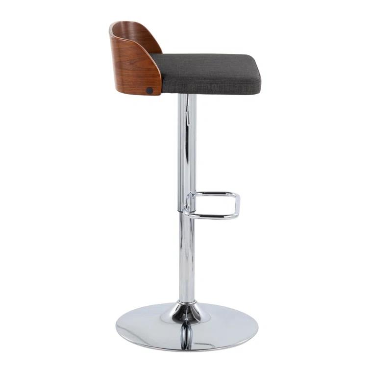 Swivel Upholstered Adjustable Height Counter Stool with Metal Frame