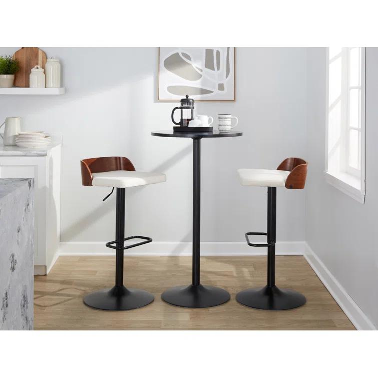 Swivel Upholstered Adjustable Height Counter Stool with Metal Frame