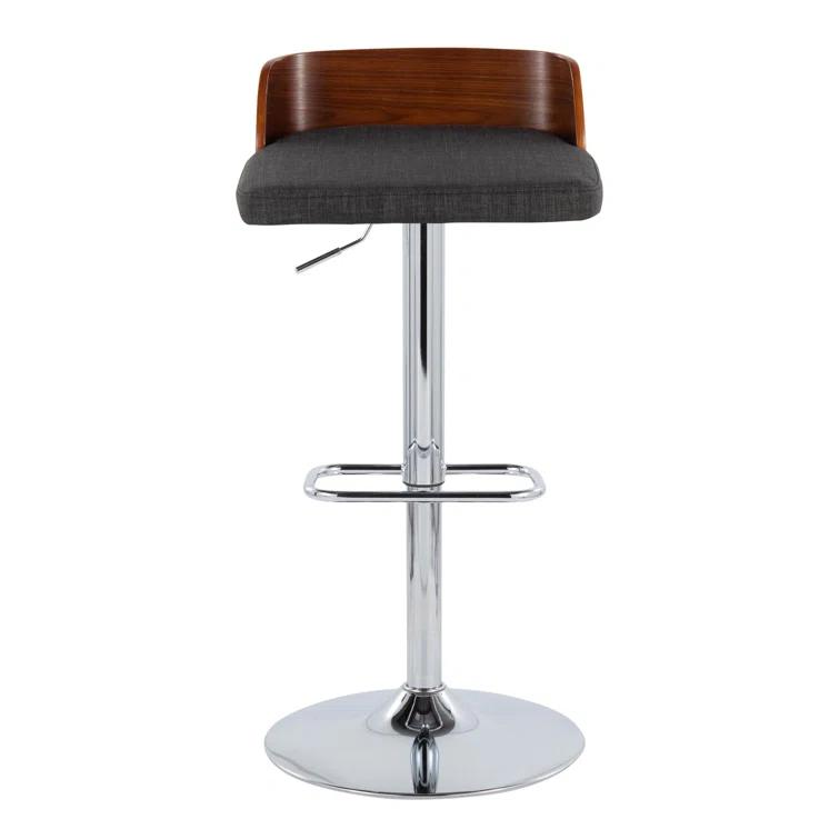 Swivel Upholstered Adjustable Height Counter Stool with Metal Frame
