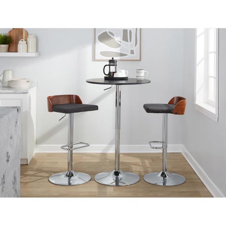 Swivel Upholstered Adjustable Height Counter Stool with Metal Frame