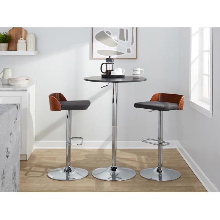 Swivel Upholstered Adjustable Height Counter Stool with Metal Frame
