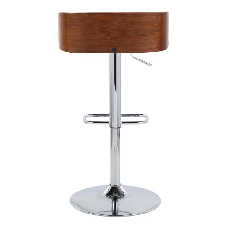 Swivel Upholstered Adjustable Height Counter Stool with Metal Frame