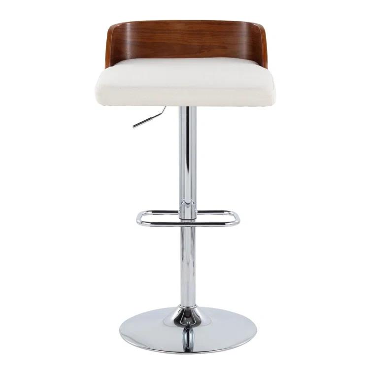 Swivel Upholstered Adjustable Height Counter Stool with Metal Frame