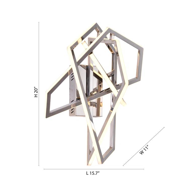 Chrome Geometric LED Wall Sconce with Acrylic Diffusers