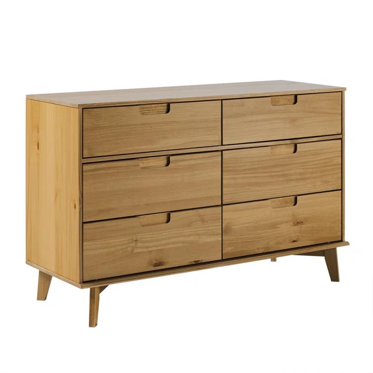 Yarber 6 Drawer Solid Wood Double Dresser