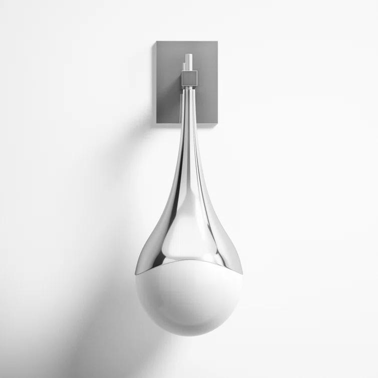 Algiers Single Light Glass Steel Dimmable Armed Sconce