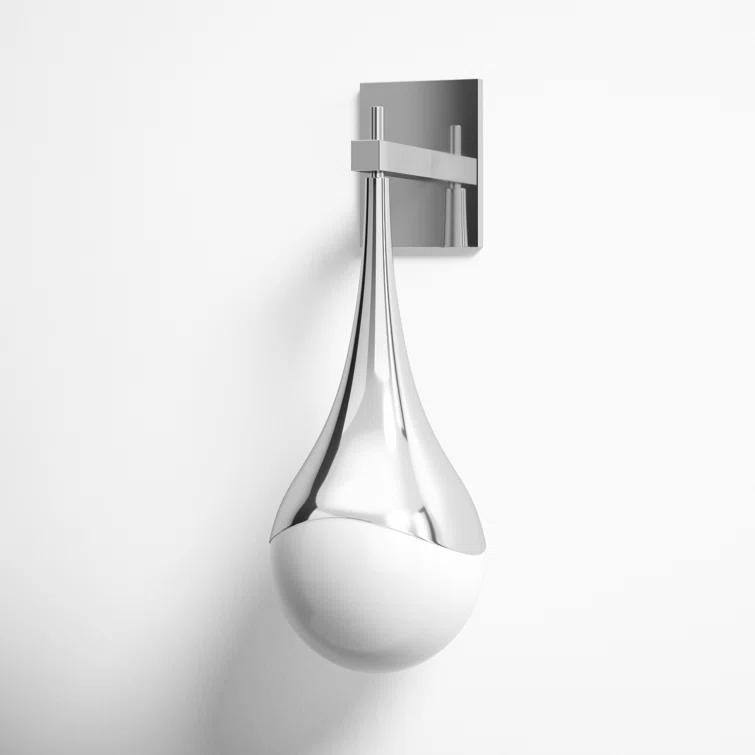 Algiers Single Light Glass Steel Dimmable Armed Sconce