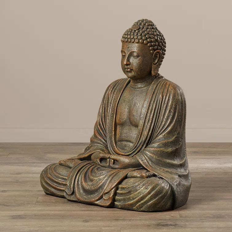 Oriental Furniture 2 1/2 Ft Tall Japanese Sitting Buddha Statue