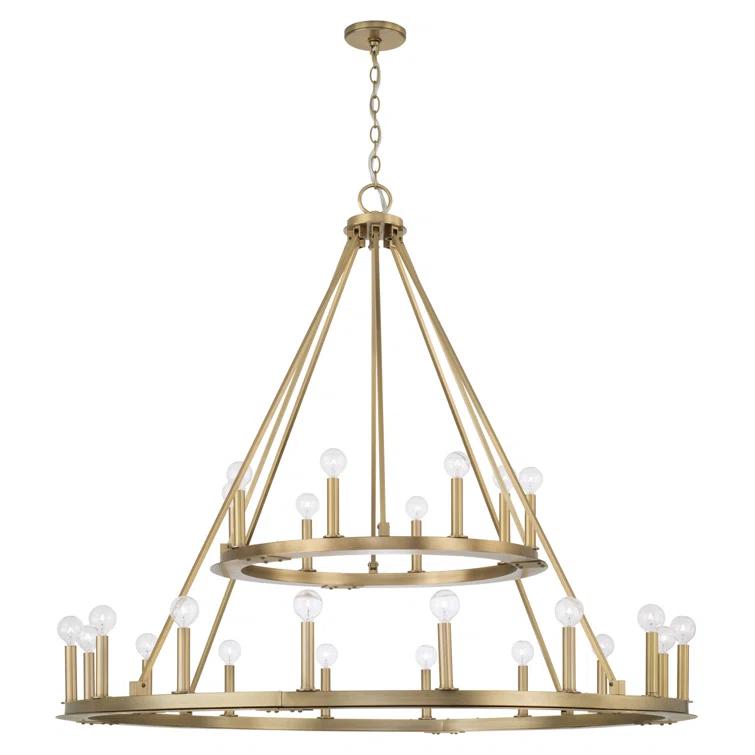 Pearson 24 - Light Dimmable Wagon Wheel Chandelier