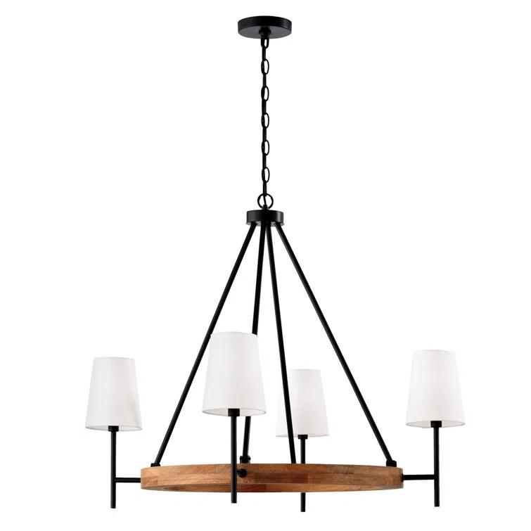 Jonah 4 - Light Dimmable Wagon Wheel Chandelier