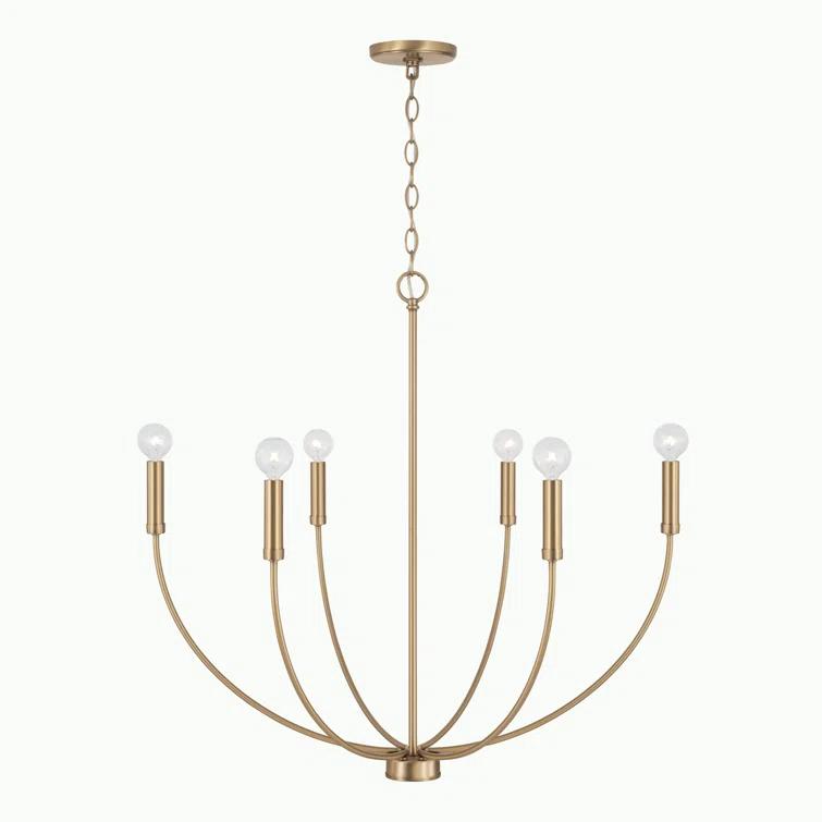 Ansley 6 Light Metal Dimmable Chandelier