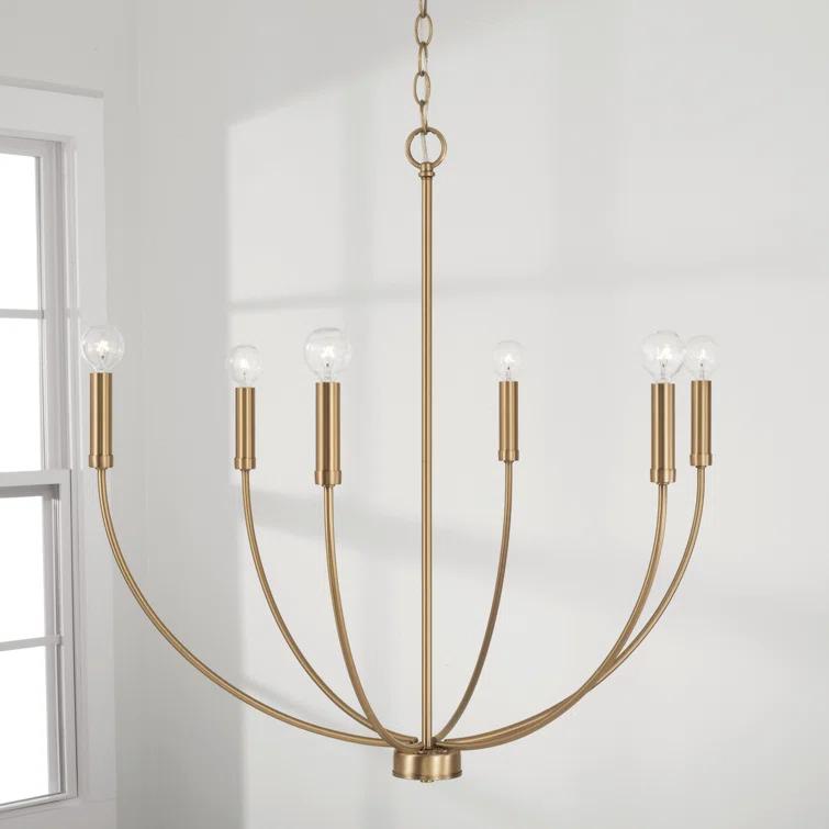 Ansley 6 Light Metal Dimmable Chandelier