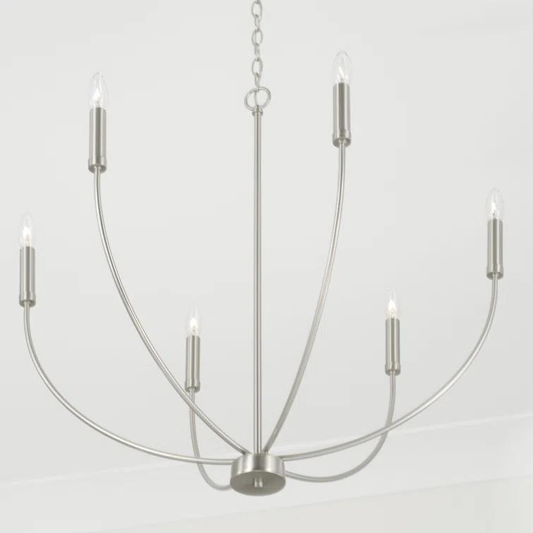Ansley 6 Light Metal Dimmable Chandelier