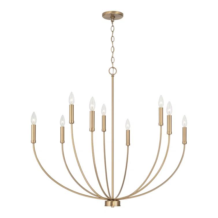 Ansley 9 Light Metal Dimmable Chandelier